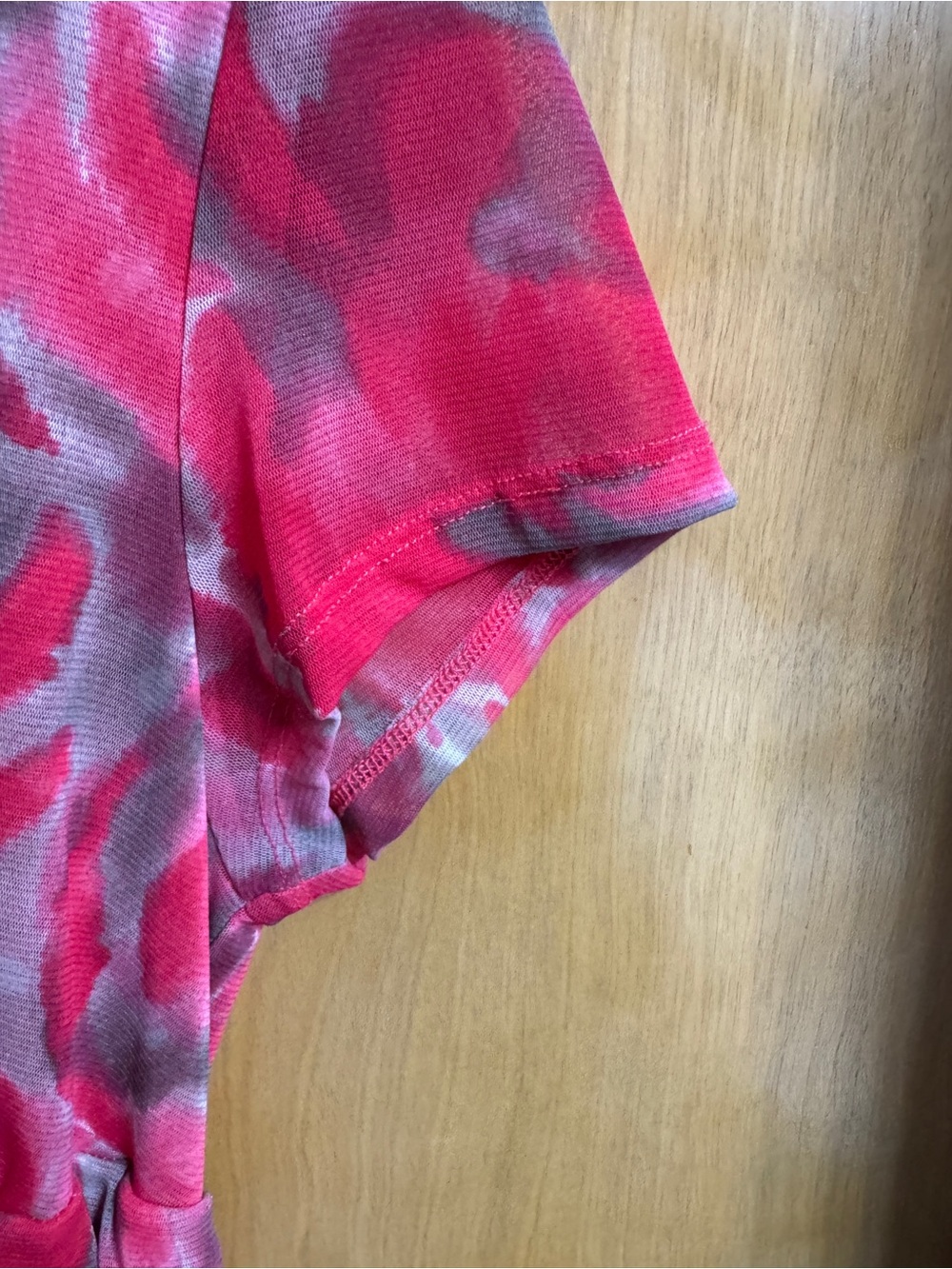 INC International Concepts Pink and Gray Floral Ruched V-Neck Blouse - Picture 3 of 5
